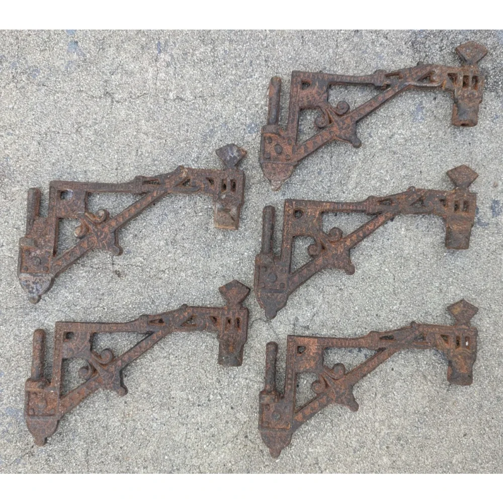 Cast Iron Wall Hanging Oil Lamp Bracket Only Part Lot of 5